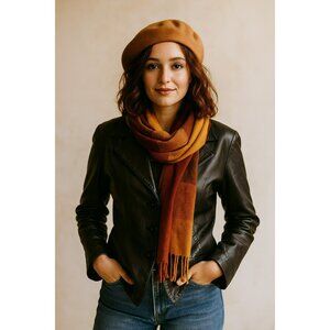 Wilsons Leather Blazer Style Button Up Jacket Womens Small Black